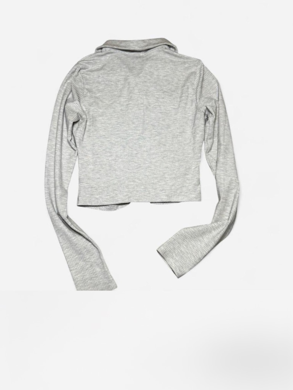 Reformation Neutral Beige Ribbed Ruched Button-Down Top - Picture 4 of 8